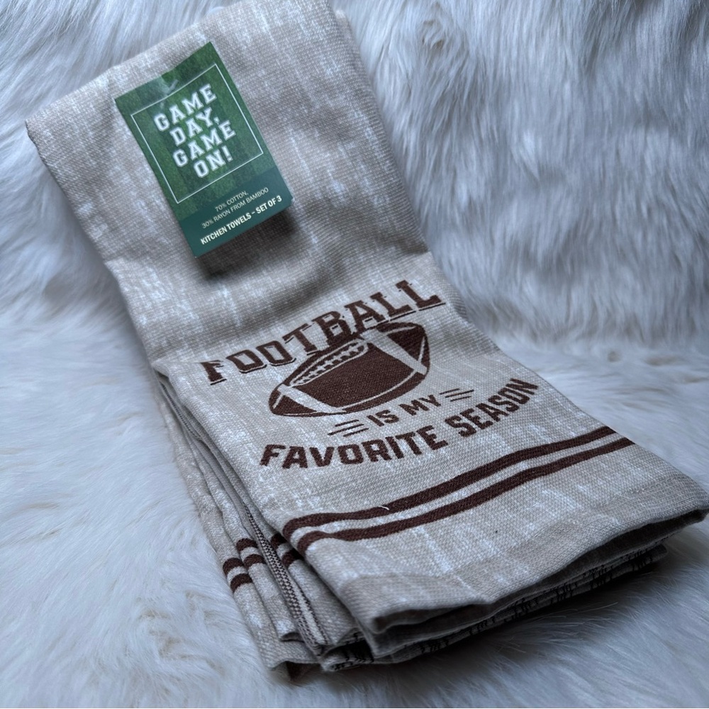 Football is My Favorite Season set of 3 Kitchen Towels | Game Day, Game On | NWT